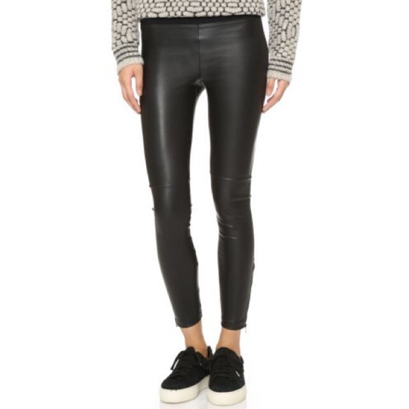David Lerner Pull On Vegan Leather Leggings EUC - Picture 1 of 7
